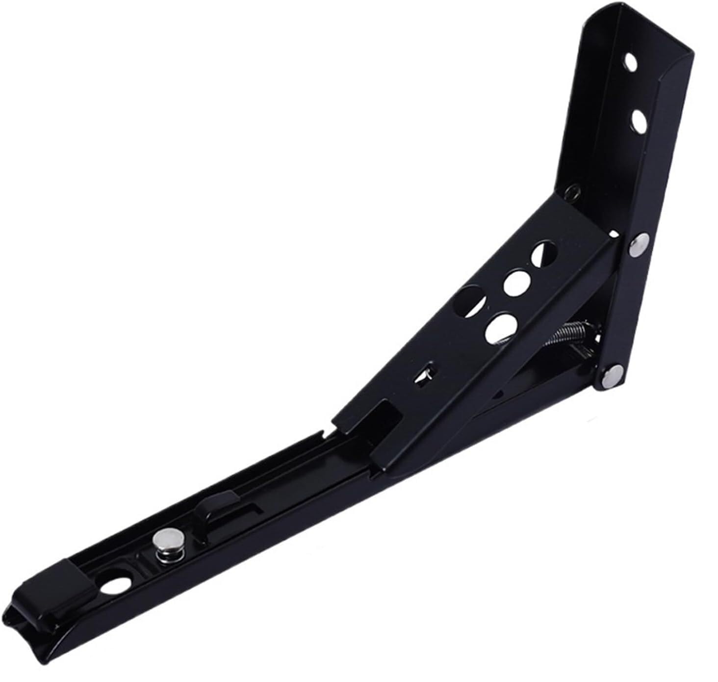 Składane wsporniki półek, 2 szt. Regulowany trójkątny składany wspornik kątowy Ławka stołowa Wspornik półki Meble Ciężki sprzęt pomocniczy(Black,10inch)