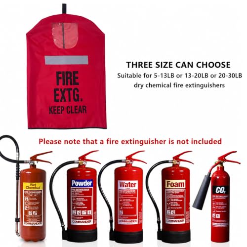 Image of Fire Extinguisher Cover with Reflective Strap, Heavy Duty Fire Sa-fety Protective Sleeve from scuffs & scratches Accessories, 1 Pcs, 18 inchWx35 inchL (20-30LB)
