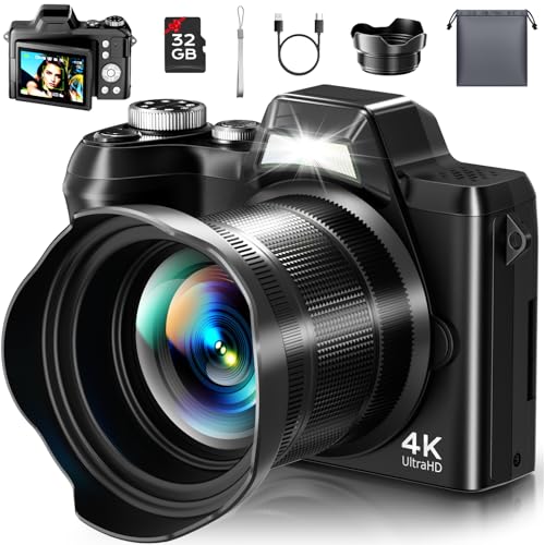 4K Digital Camera for Photography, Autofocus 56MP Vlogging Camera for