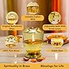 Ekhasa 100% Pure Brass Akhand Jyot Diya with Adjustable Bati Knob, Wick Lifting Screw Lever, Glass Cover (Large Size, 250 ml Oil Capacity, Stay Lit for 48 Hours, Wick Included, Authentic Borosilicate) #2