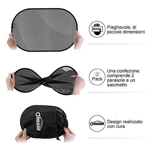 Parasole Auto Bambini 2pcs, Oasser Tendina