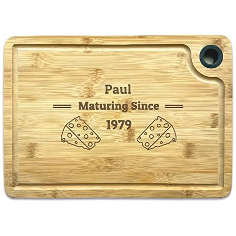 Cheesy Personalised Cheese Board - Maturing Since Customised Name and Year Cover