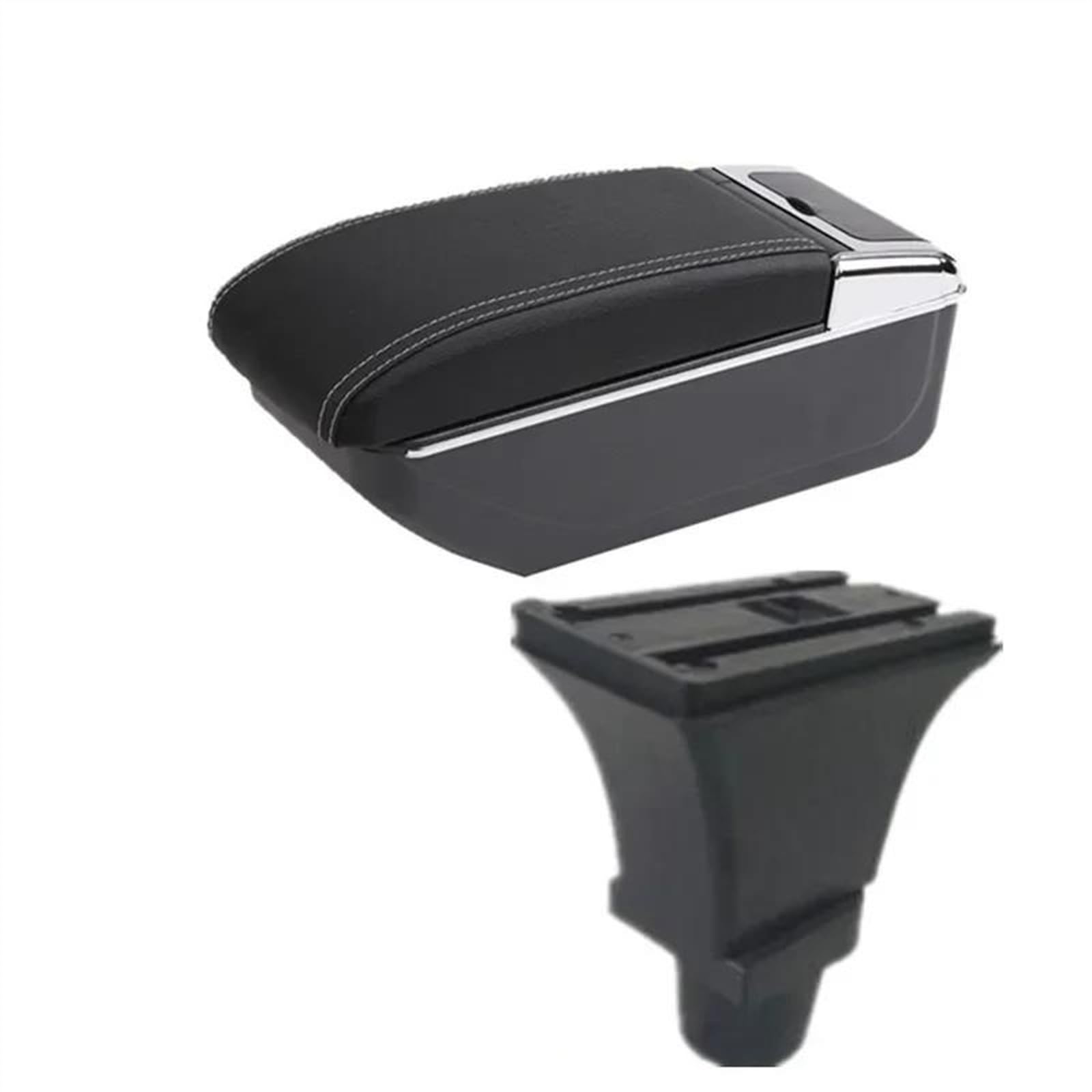NOHEEU Car Armrest Box Dedicated Interior Retrofit Center Storage Accessories For Fiat 500 For CRONOS(B white line)