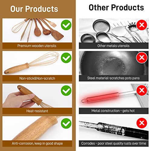 Aiuhi WHISK With Wood Handle,Balloon Whisk thumb #5