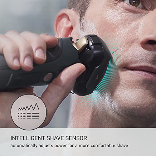 Image of Panasonic Arc5 Electric Razor for Men ES-LV67-K + Replacement Outer Foil WES9173P, Wet Dry 5-Blade Shaver with Intelligent Shave Sensor and 16D Flexible Pivoting Head, ES-AM67-K, Black