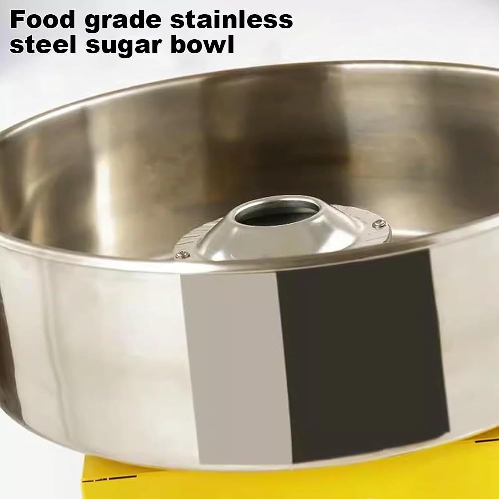 Máquina De Algodón De Azúcar Compacta Y Totalmente Automática, Minimáquina De Escritorio para Hacer Dulces En Casa con Recipiente De Acero Inoxidable Y Patas Antideslizantes.,Amarillo