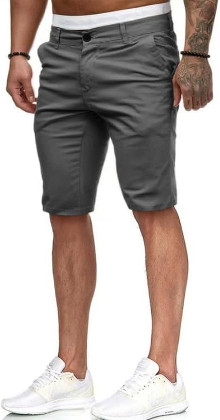 Mens Slim Fit Shorts Stretch Chino Short Pants - Image 2