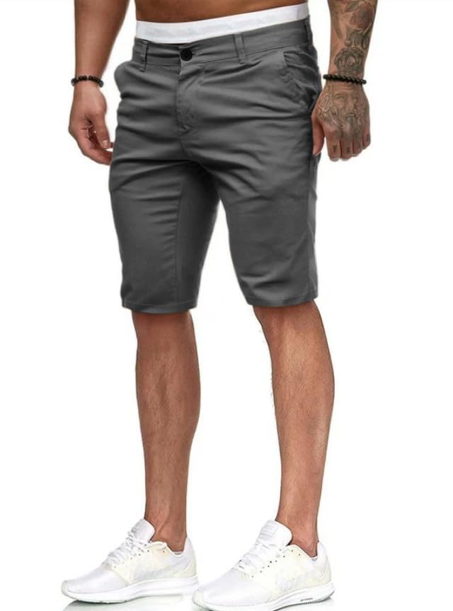 Image of HUNGSON Mens Slim Fit Shorts Stretch Chino Short Pants