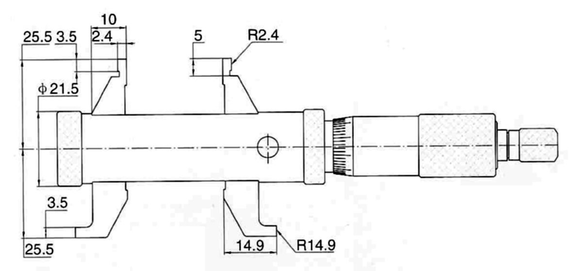 CNC QUALITÄT Innen- Messschraube mit Doppel- Messschnabel Messbereich 5-55 mm