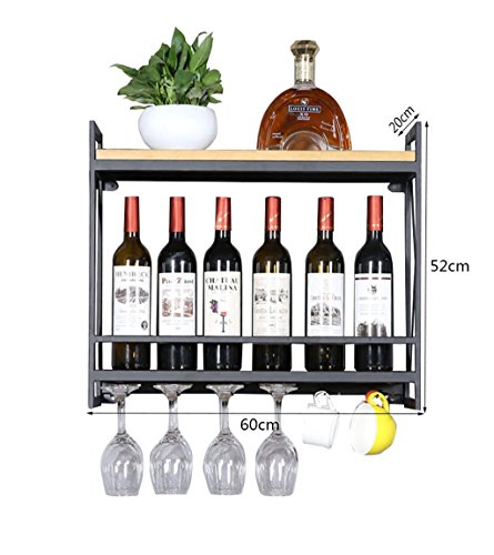 Soporte de vino metálico LUNEZY para pared vintage 60× miniatura 2