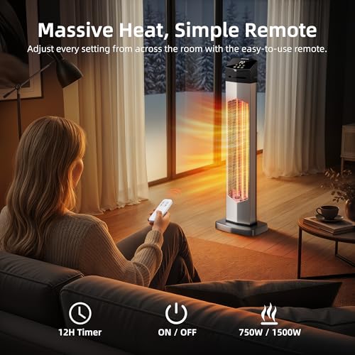 Image of Uthfy Electric Outdoor Patio Heater,1500W Infrared Heater
