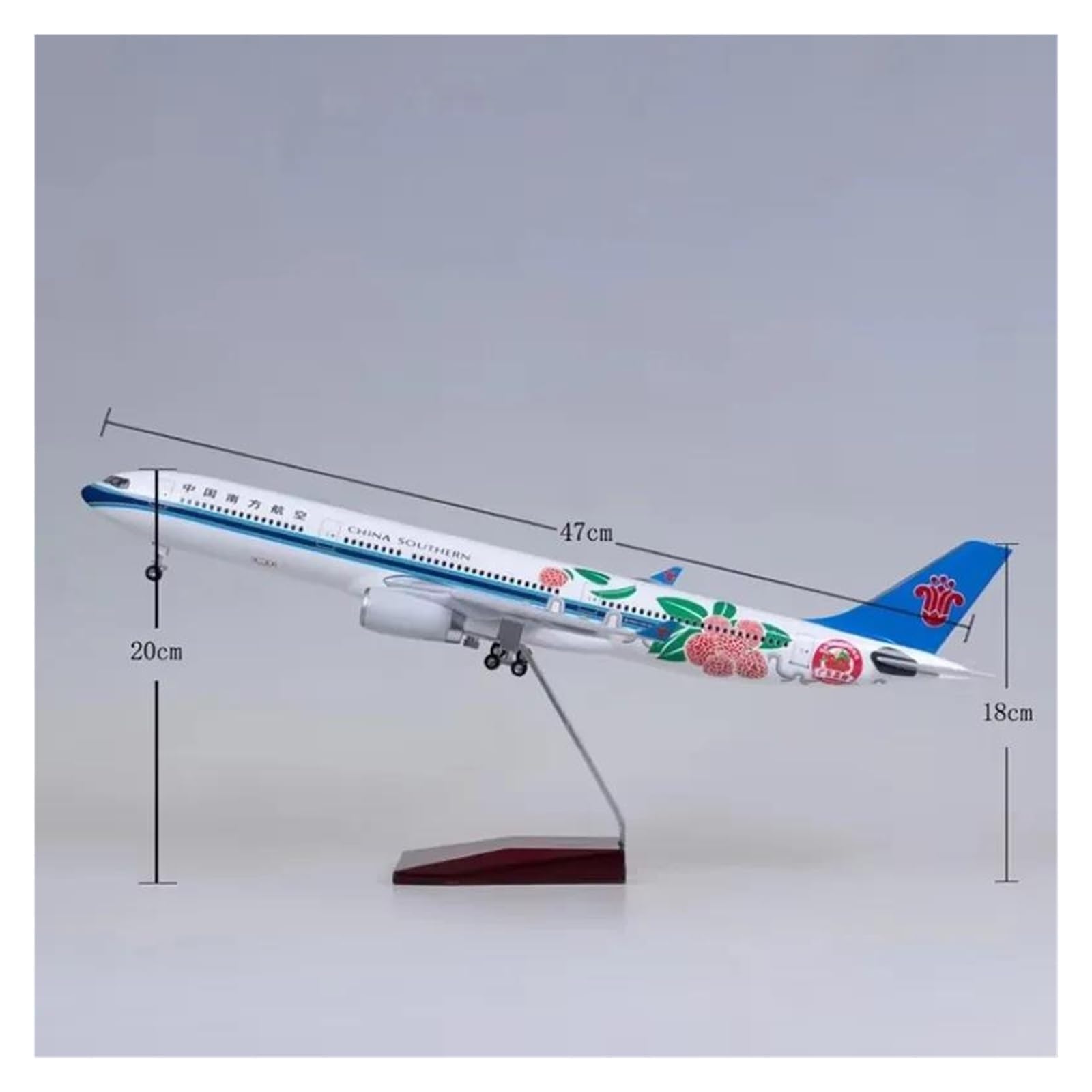 Odlewane zabawki samolotowe w skali 1:135 dla modelu A330 Southern Airlines ze światłami i dolnym kołem Odlewany ciśnieniowo model samolotu z żywicy Statyczny wyświetlacz do zbierania i wyświetlania
