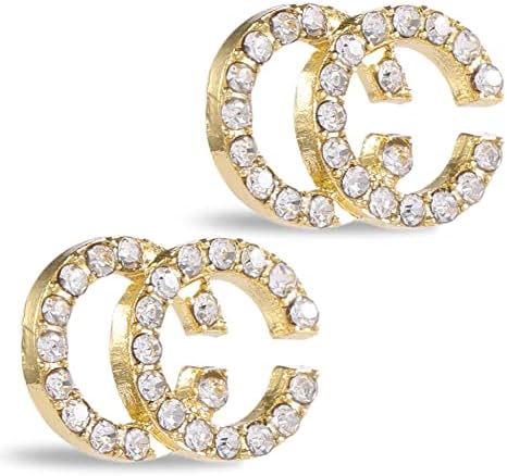 AYUKI C Stud Earrings for Women - C C Earrings , Gift for Birthday, Thanksgiving, Mother's Day, Casual or Daily Wear (C18KGOLD)