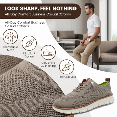 Image of Jeeeun Men's Dress Shoes Casual Knit Sneakers Lightweight Comfortable