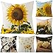 Lieson Fodera per Cuscino Divano, Federa Decorativa 40x40 CM 6 Pezzi Copricuscini Divano Moderni Colorato Telecamera Rosa Girasole, Lino