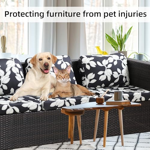 Image of BIETYONE 8Pcs Stretch Patio Cushion Covers,Outdoor Couch Covers Replacement,Outdoor Couch & Sofa Slipcovers,for Patio Furniture Cushion Covers,Washable Reusable urniture Protector(Patch,8PCS)