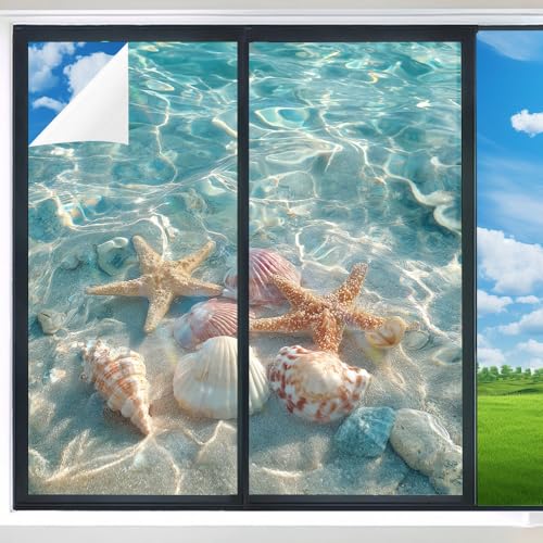 Vinilo adhesivo decorativo para ventana con diseño Underwater Beach miniatura 1