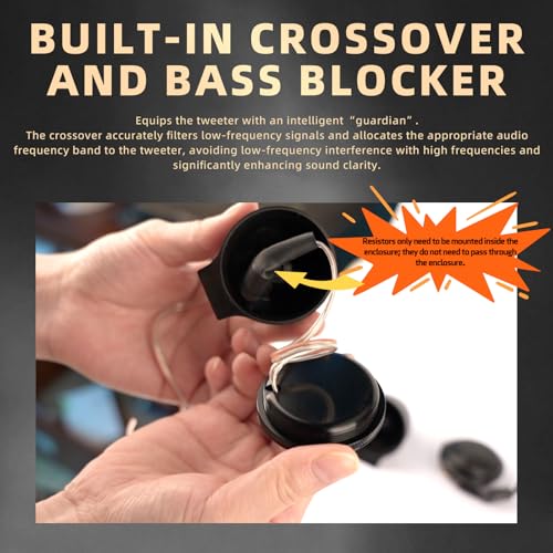 Image of Upgraded 1-Inch Car Tweeters - 240W Neodymium Silk Dome High-Frequency Super Tweeters with Built-in Crossover & Bass Blocker - 4-Ohm, Flush /Surface Mount Kit for Crisp Highs - Easy Install Black