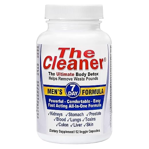 Century Systems The Cleaner Detox, Powerful 7-Day Complete Internal Cleansing Formula for Men, Support Digestive Health, 52 Vegetarian Capsules