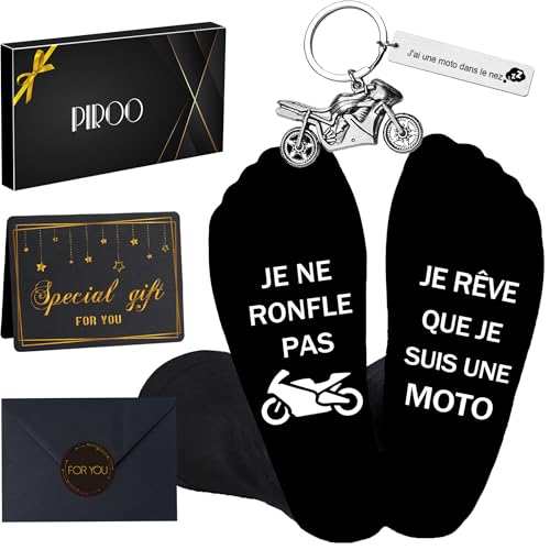 Chaussettes Drôles Homme Chaussettes Rigolote Chaussette MOTO Amusantes Fantaisie Cadeau pour Homme Cadeau Noël Papa Amie Famille Fête des Pères