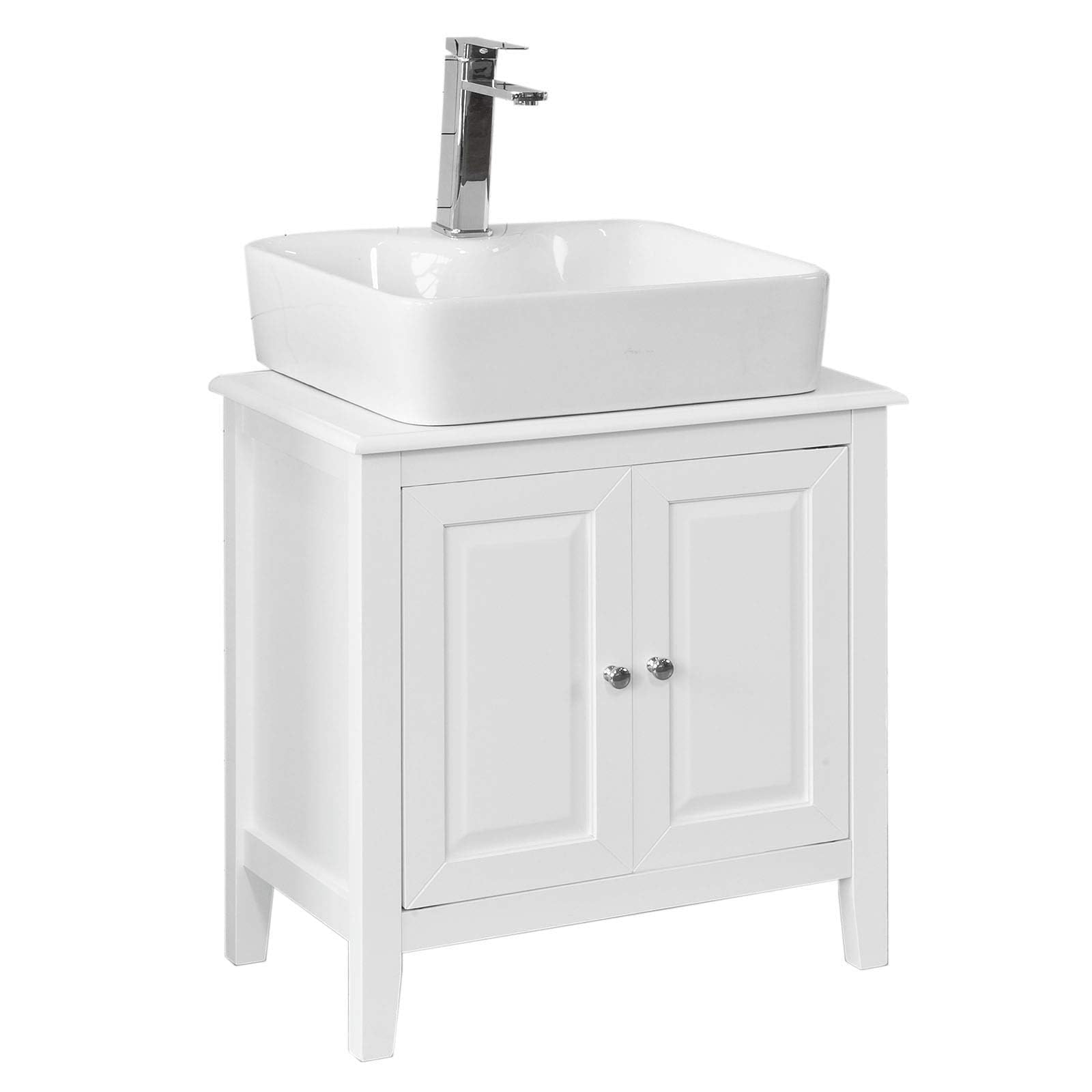 SoBuy® FRG202-W Base armadietto a due ante, Armadietto sotto lavabo, bianco, | Base Armadietto Bagno a Due Ante, FRG202-W
