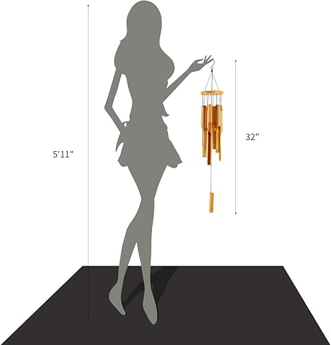 Miniatura 8 de Moptrek mboo - Campanillas de viento para regalos conmemorativos, carillón de viento de madera, grande para interiores y exteriores, campanillas de