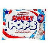 Patriotic USA Flag Charms Sweet Pops, 9 oz. Bag,Red, White and Blue,15 Count (Pack of 1)
