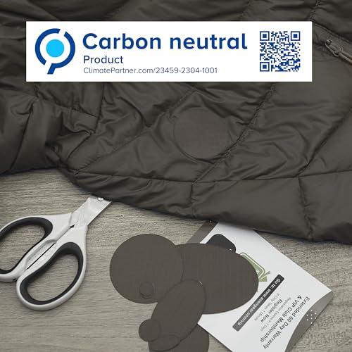 aZengear Repair Patches for Jackets, Tent, Shoe Toe, Air Mattress, Inflatables, PVC Gear - Waterproof, Self-Adhesive, Tear-Cold-Heat-Resistant, Down Puffer Coat (11 Pcs, Charcoal Brown)