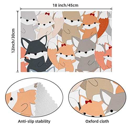 Sets de table Cute Foxes antidérapants pour éviter les taches sur votre table - 5