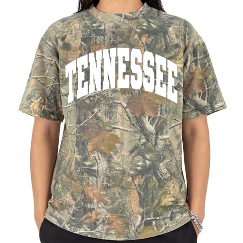 Round State Tree Camo T-Shirt Collection | Premium Quality Essential Camoflauge Shirt for Men & Women (US, Alpha, Large, Regular, Regular, Tennessee)