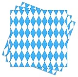 40 Stück Servietten Oktoberfest Deko, Bayrisch Deko Tissueservietten 33 x 33 cm, Bayerische Servietten in Blau Weiß für Bayrische Münchner Oktoberfest Bierzelt Bayern Tischdeko, Farbe B
