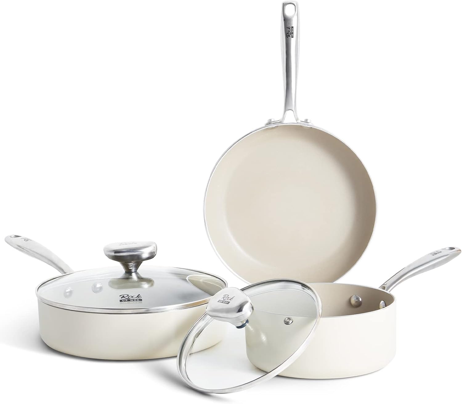 Pots and Pans Set Nonstick, Ceramic Cookware Set with Lids, Non Stick