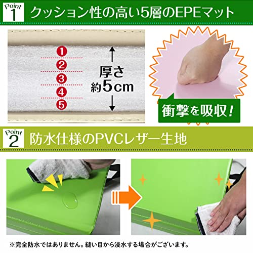 KaRaDaStyle 体操マット 折りたたみ ストレッチ エクササイズ 筋トレ 子供 プレイマット 鉄棒 新体操 跳び箱 運動 ヨガ スポーツ 厚手 防音 家庭用 連結 180×120×5cm (カラフル) 3枚目