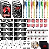 Zenoble 132Pcs Spy Detective Party Favors Kit for Kids Sunglasses, Invisible Ink Pen, Magnifying Glass, Secret...