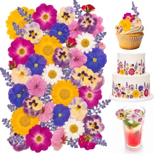 70 Pcs Real Dried Edible Flower, 11 Kinds Cake...