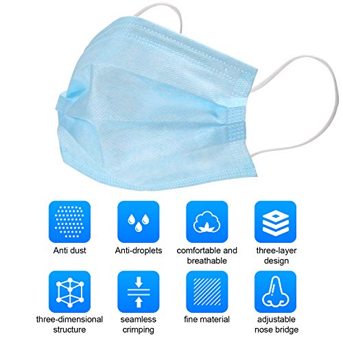 image for Effacera Disposable 3-Ply Face Mask Antiviral Medical Surgical Mask wi