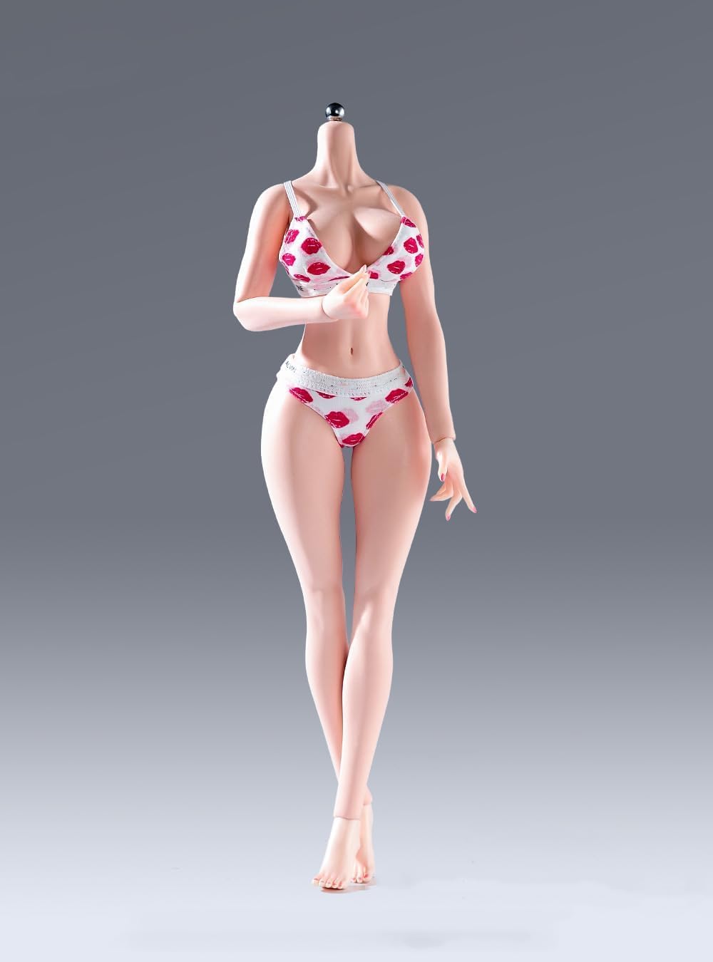 1/6 Scale Female Body, 12inch Super Flexible Seamless Female Figure Plump Body, Large Bust Miniature Action Figure Doll with Detachable Feet & Hands Accessory (Pale Skin)