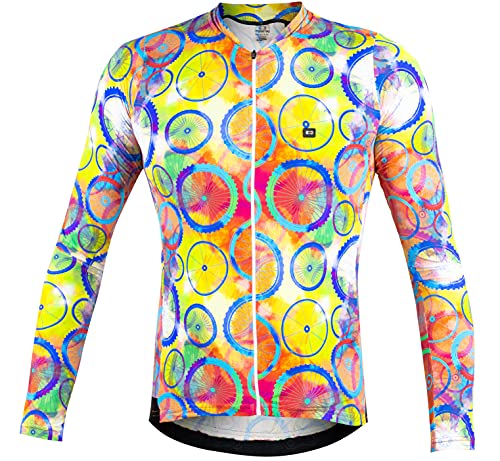 Márcio May Sports Camisa de Ciclismo Manga Longa Masculina Funny Ride Wheels