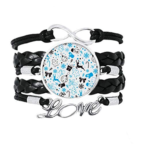 Cadeau de festival : bracelet de Noël flocon de neige en cuir