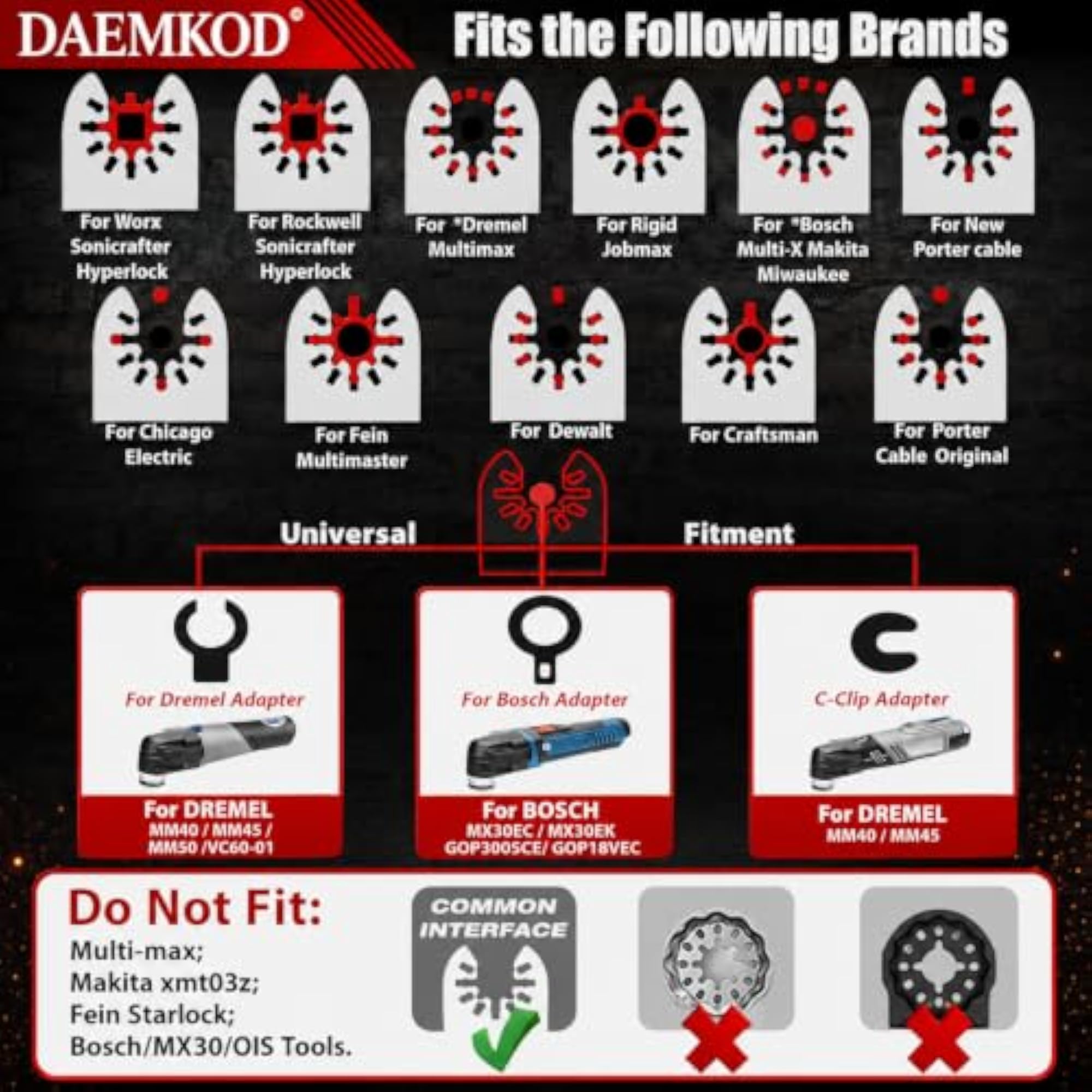 9 Pack Diamond Oscillating Tool Blade, Professional Blades