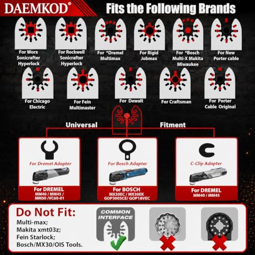 DAEMKOD 20PCS Diamond Oscillating Tool Blades