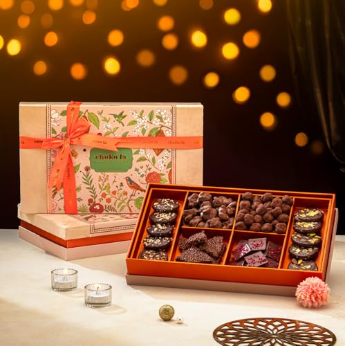 Image of Chokola Treasure Chocolate Box- 570 g | Premium Assorted Chocolate Gift Box | Gourmet Dark Chocolate Collection with Cookies & Chocolate Bites | Luxury Chocolate Gift Hamper for Rakhi, Diwali Birthday, Anniversary & Corporate Gifting