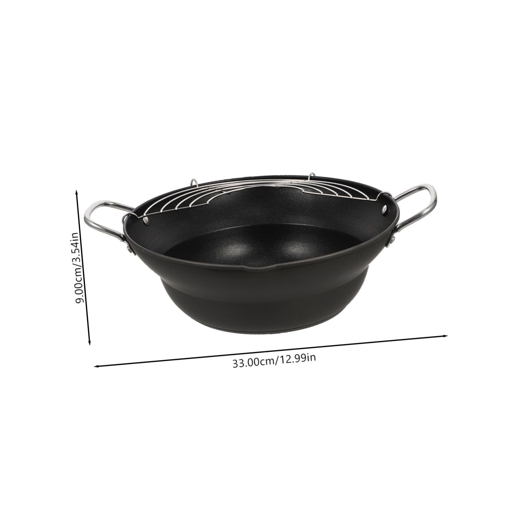 SOLUSTRE Mini Electric Tempura Fryer Japanese Style Non-stick Frying Pan Hard Anodized Induction Cooker Pan