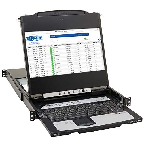 Image of Tripp Lite, NetDirector, 16-Port, DisplayPort, KVM, Switch, Console w / 17 in. LCD, IP Remote Access, Dual Rail, 1U Rack-Mount (B030-DP16-17DIP)