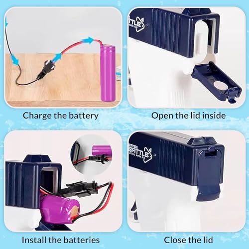 Image of MOROVIK Electric Holi Water Toy Pistol Toy Gun Rechargeable With Pressure Mechanism For Range Upto 30 Plus Feet A Powerful Squirt Guns For Kids Pool Beach Party Games And Outdoor Water Fun (Style 1)