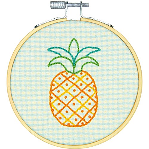 Image of Dimensions 'Pineapple' Short N' Sweet Mini Embroidery Kit for Beginners, 4''
