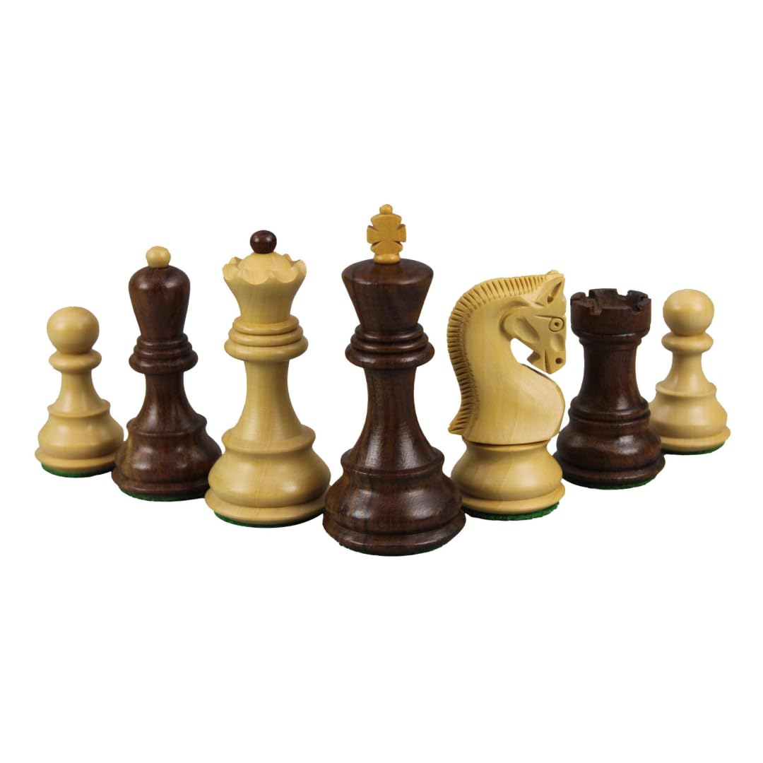 Set di scacchi in legno con tavola in noce da 21 pollici pesata Sheesham Zagreb Staunton pezzi da 3,75 pollici