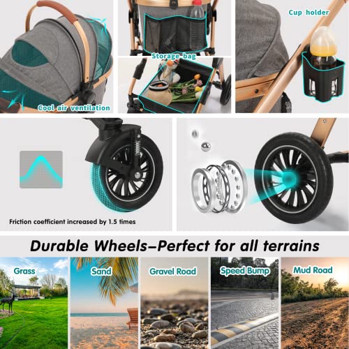 Ingborsa Pet Stroller, Dog Stroller For Medium Small Dog With Storage Basket Foldable Lightweight Dog Carrier Trolley.basket Can Be Used Alone.（Gray） #TOP2