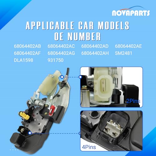 Image of NOVAPARTS 68064402AF Front Right Passenger Side Door Latch Lock Actuator for 2011 2012 2013 2014 Dodge Challenger Replaces # 68064402AB 68064402AC 68064402AD