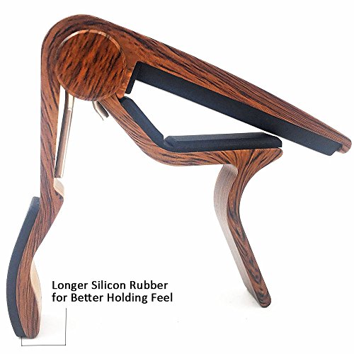 Wingo Classical Flat Guitar Capo For Nylon String Guitars-Rosewood Finish With 5 Picks. #TOP3